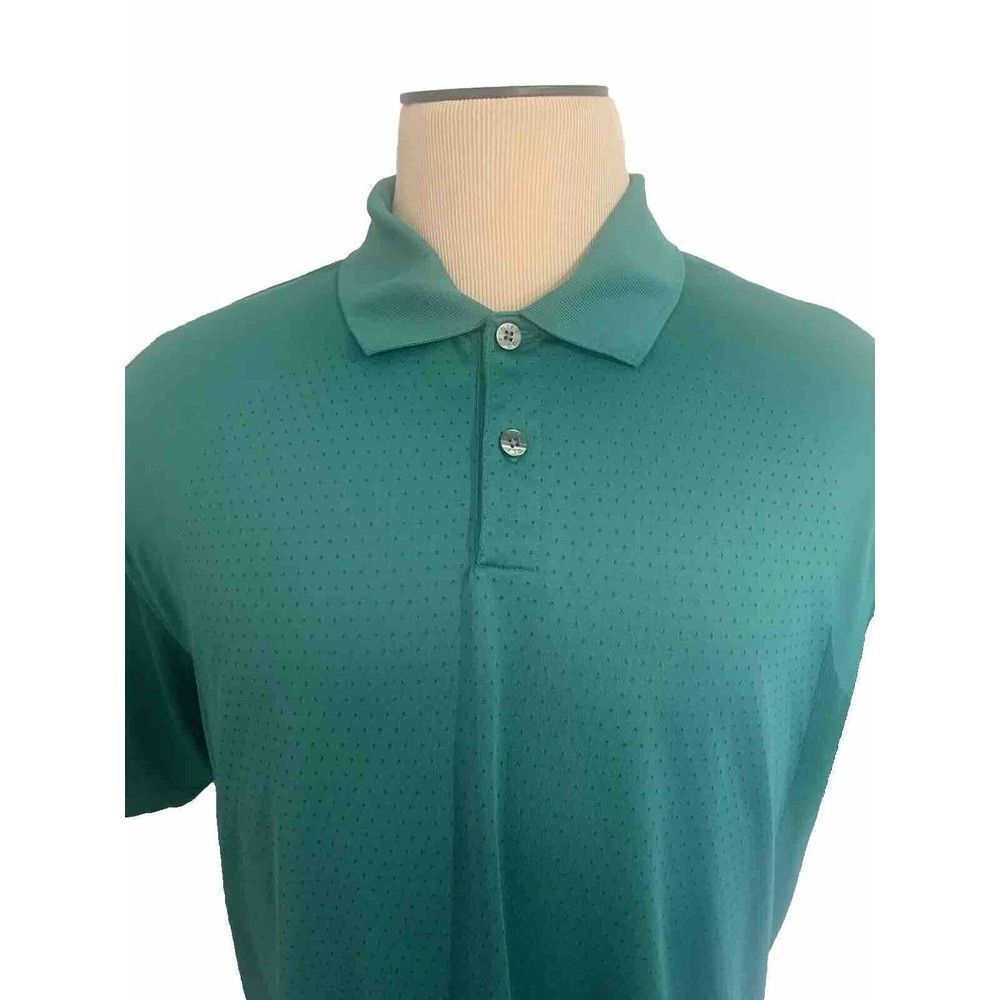 Nike Polo Shirt Mens XL Green White Dri-Fit Golf Short Sleeve Standard Fit